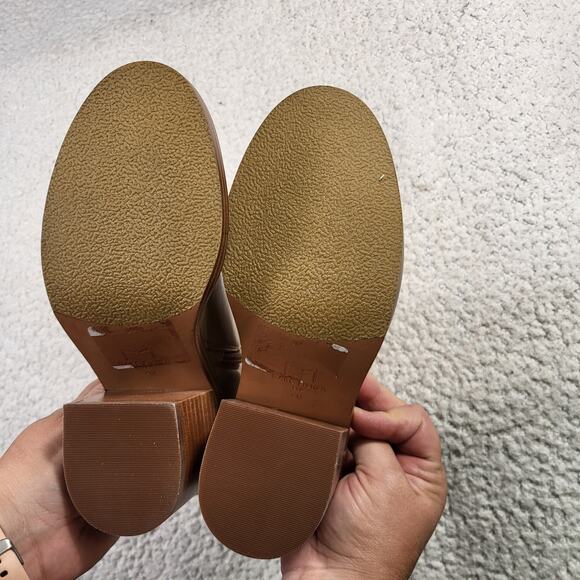 NEW Marc Fisher LTD Haleena leather bootie light natural/beige boots size 6M - Picture 6 of 7